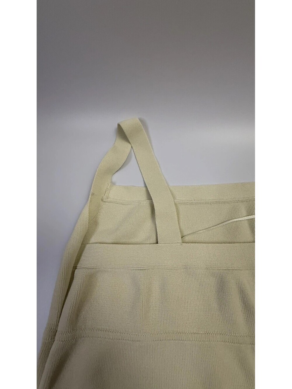 ZARA Beige Knit Square Neck Strappy Sleeveless Midi Slip Dress Women's L - Picture 11 of 16